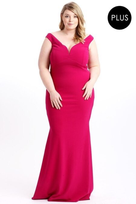 techno crepe stretch off the shoulder dress