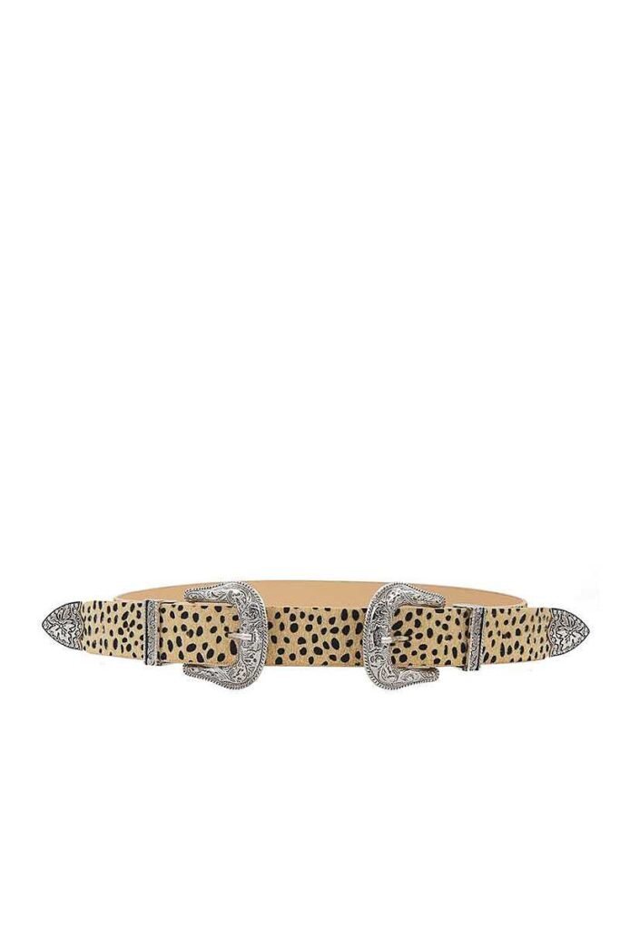 fashion chic trendy double buckle leopar belt