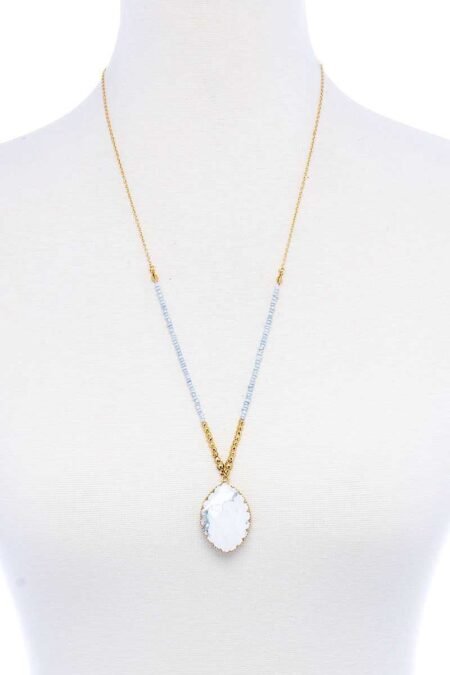 designer fashion beaded and stone pendant necklace