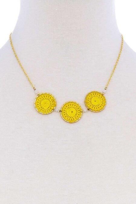 fashion triple circle pendant necklace