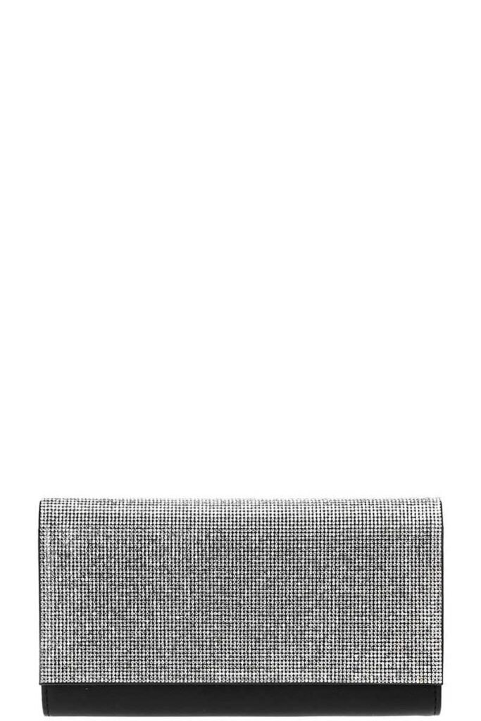 stylish multi rhinestone party clutch with chain