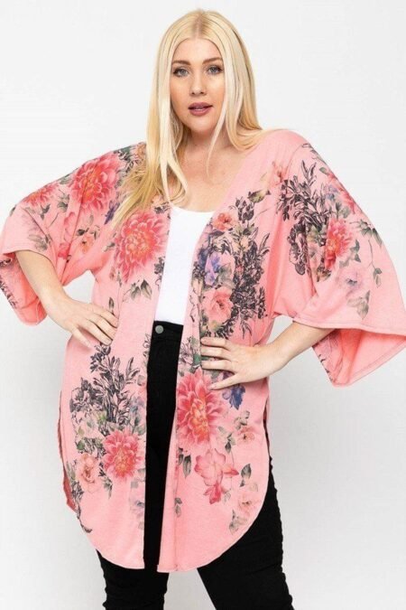 floral print, long body cardigan