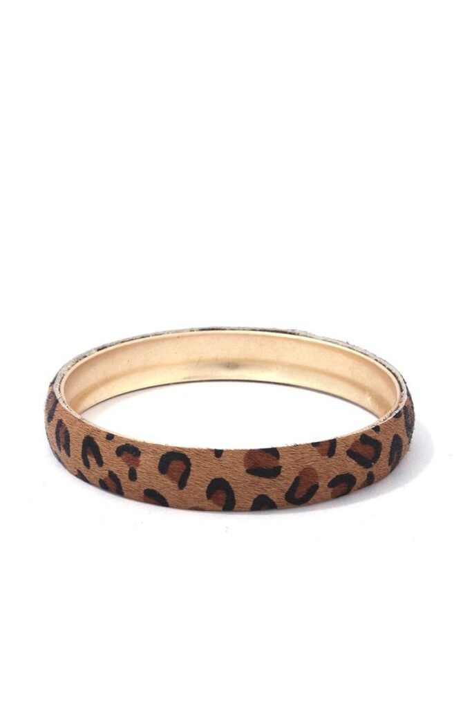 animal print metal bangle bracelet