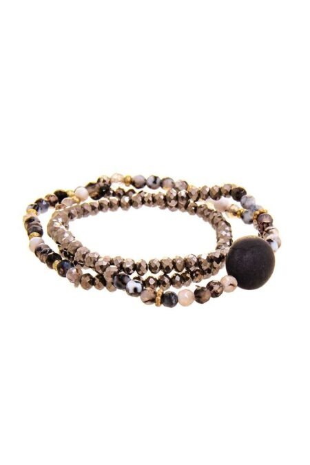 triple simple multi bead link oval bracelet