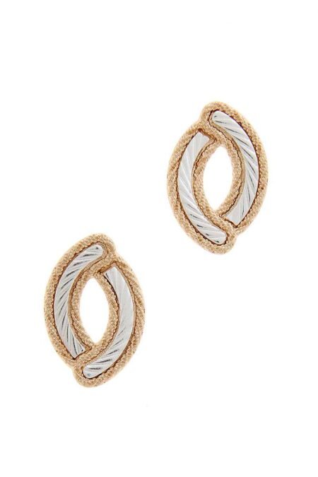 oval shape metal post earring
