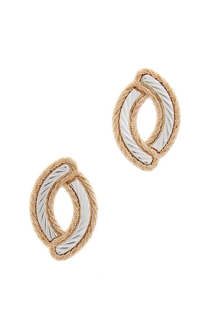oval shape metal post earring