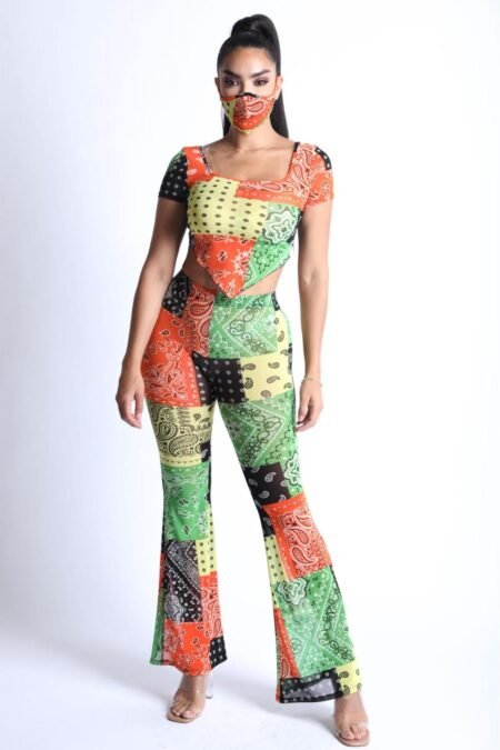bandanna patchwork mesh set