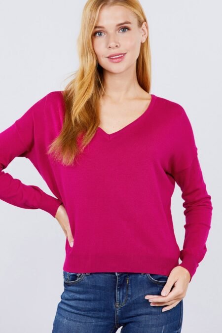 v neck back cross sweater