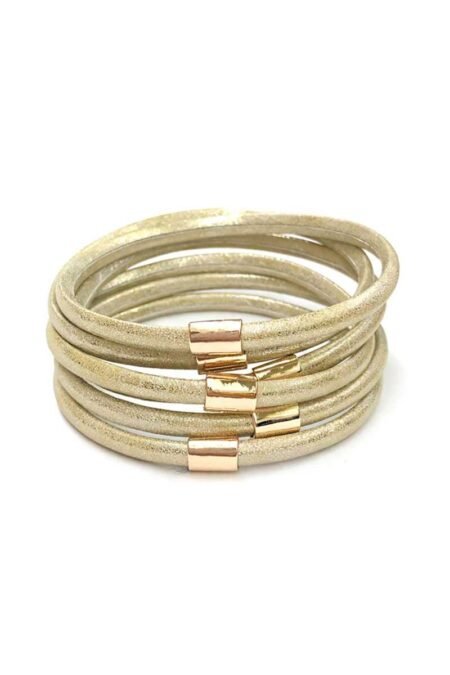 multi faux leather bangle bracelet