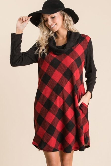 buffalo plaid tartan swing dress