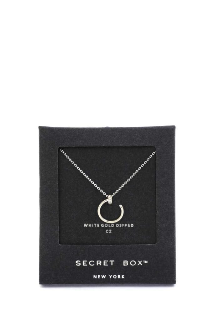 secret box nail charm necklace