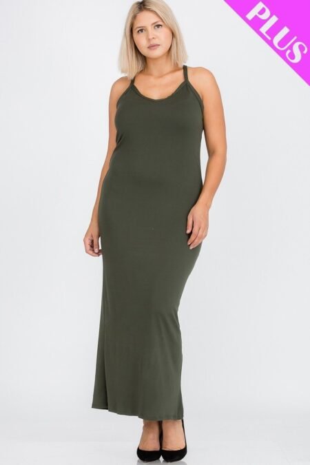 plus size racer back maxi dress