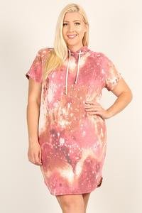 plus size tie dye print relaxed fit dress