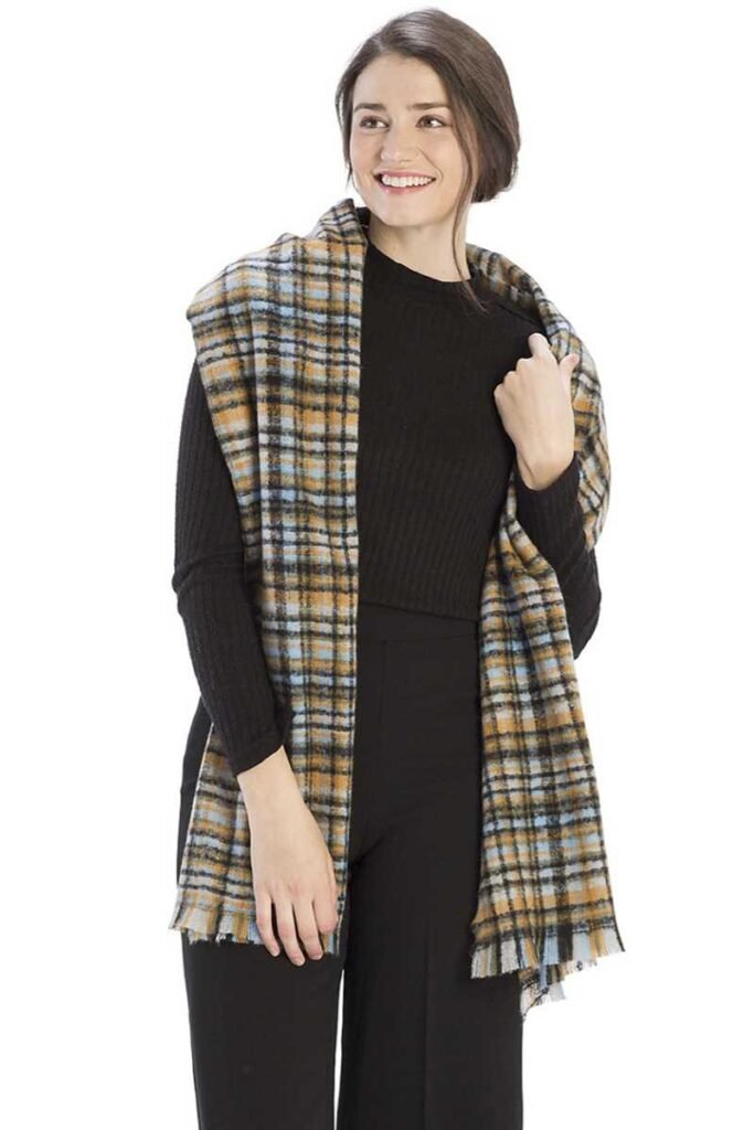 colored plaid checkered scarf