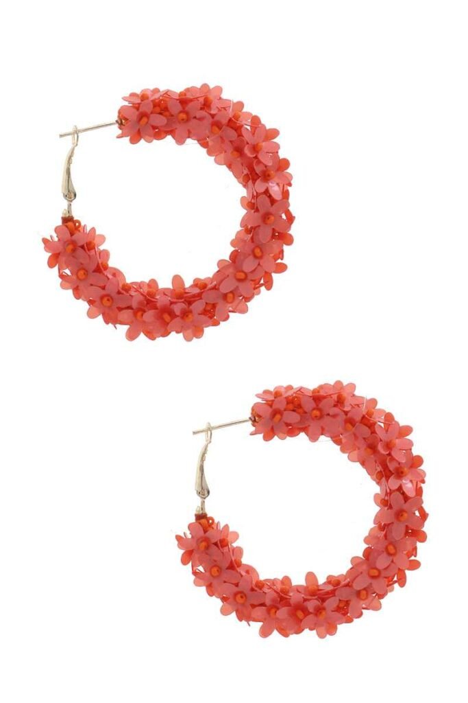 flower sequin hoop earring