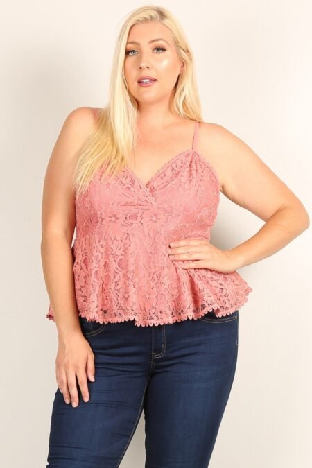 plus size lace sleeveless top
