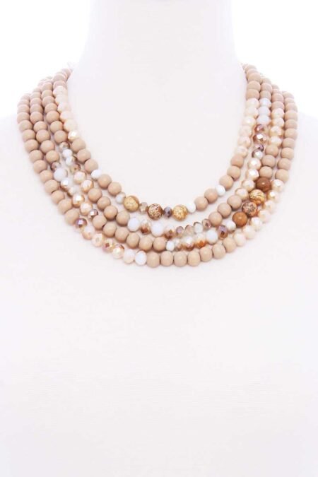 chunky 4 layered bead multi necklace