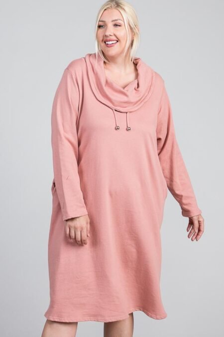 turtleneck hidden pocket long sleeve maxi dress