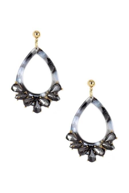 acetate rhinestone teardrop dangle earring