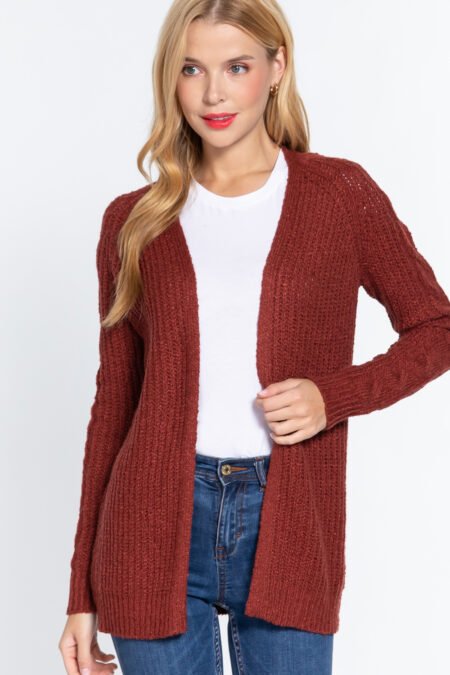 long slv open front sweater cardigan