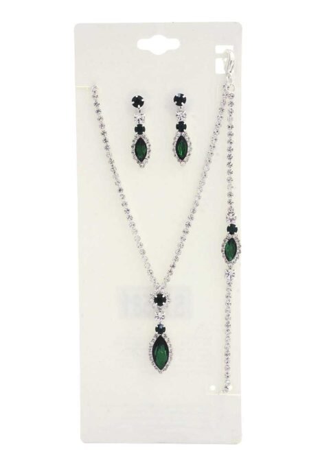 marquise shape rhinestone bracelet necklace set