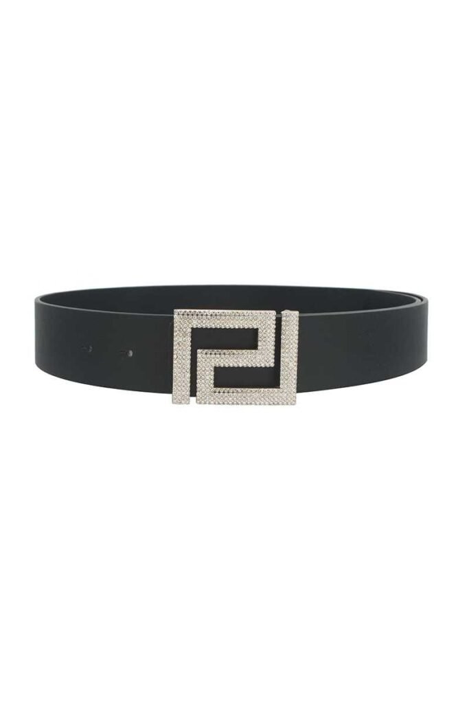 rhinestone pave geo shape belt