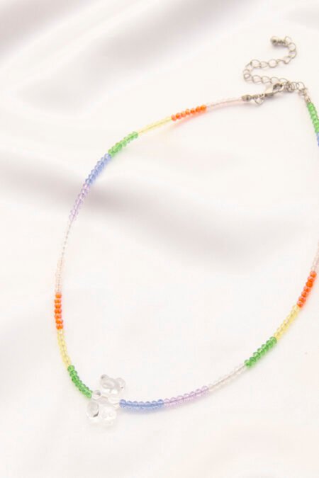 gummy bear charm beaded necklace