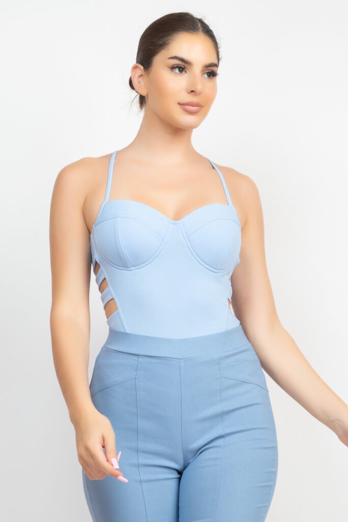 sweetheart side cutouts bodysuit
