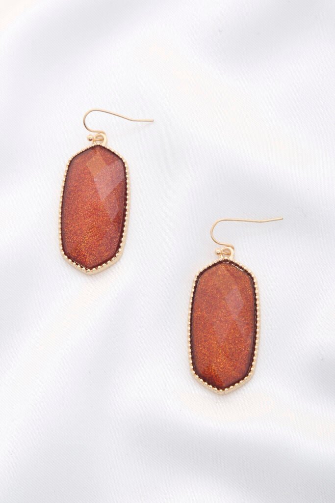 resin hexagon dangle earring