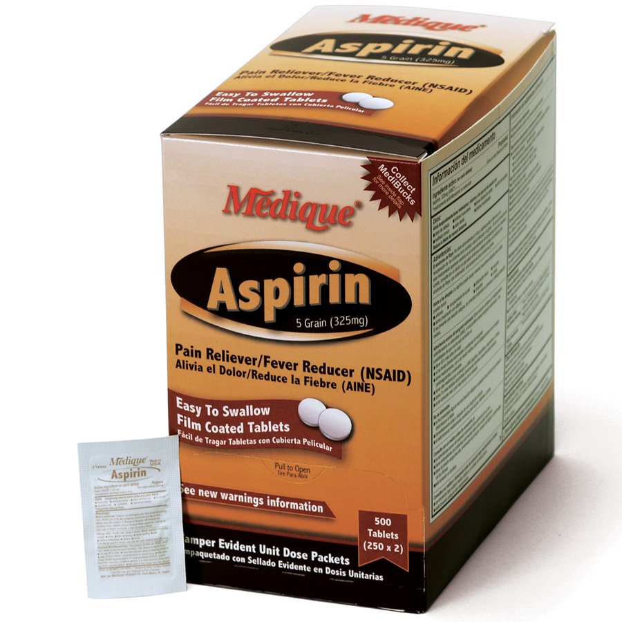 aspirin 5 grain, 500/box