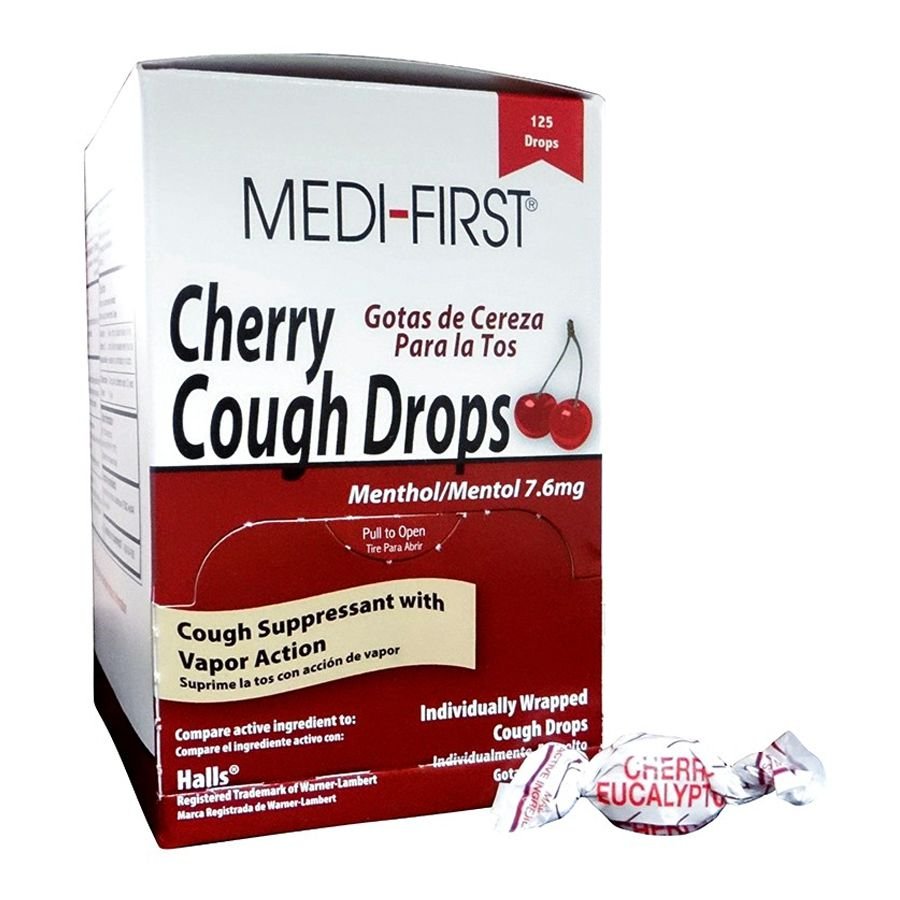 cough drops, cherry 125 per box