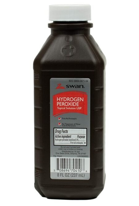 hydrogen peroxide, 3% 8 oz.