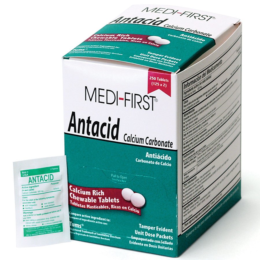 125 antacid packs with 2 tablets