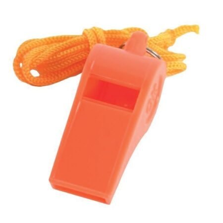 basic plastic whistle with lanyard