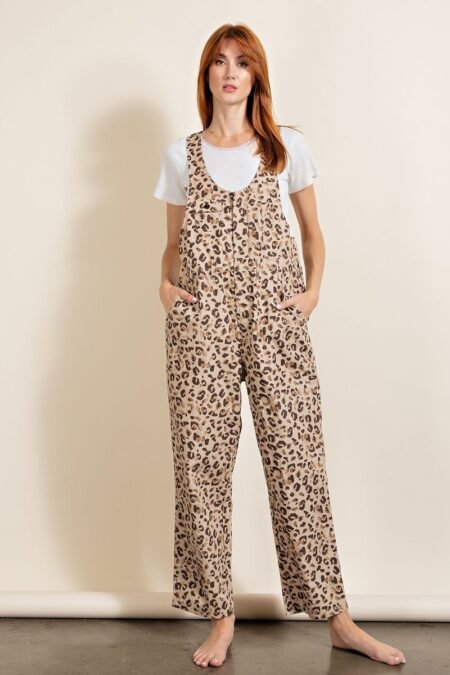 animal/leopard printed jumpsuit