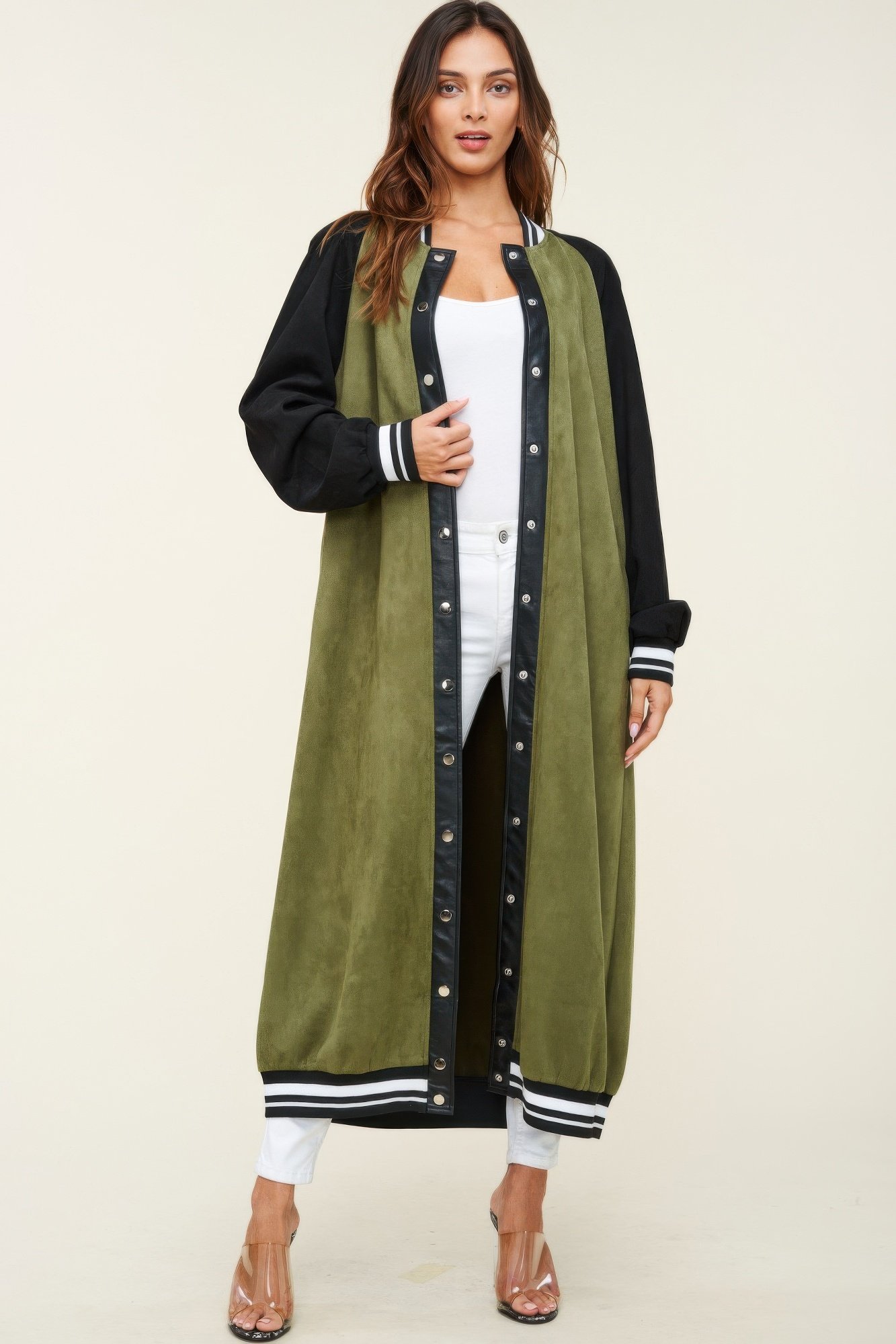 maxi faux suede jacket