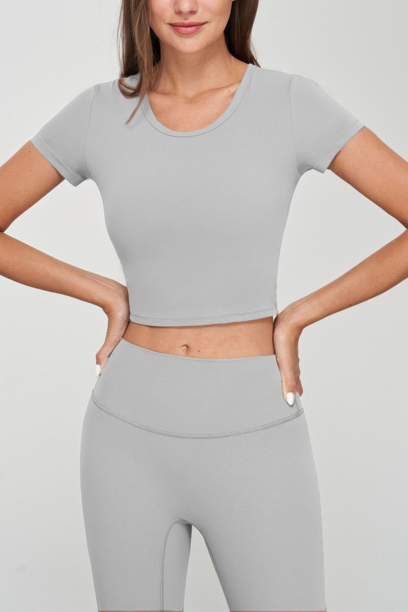 seamless short sleeve crop tee