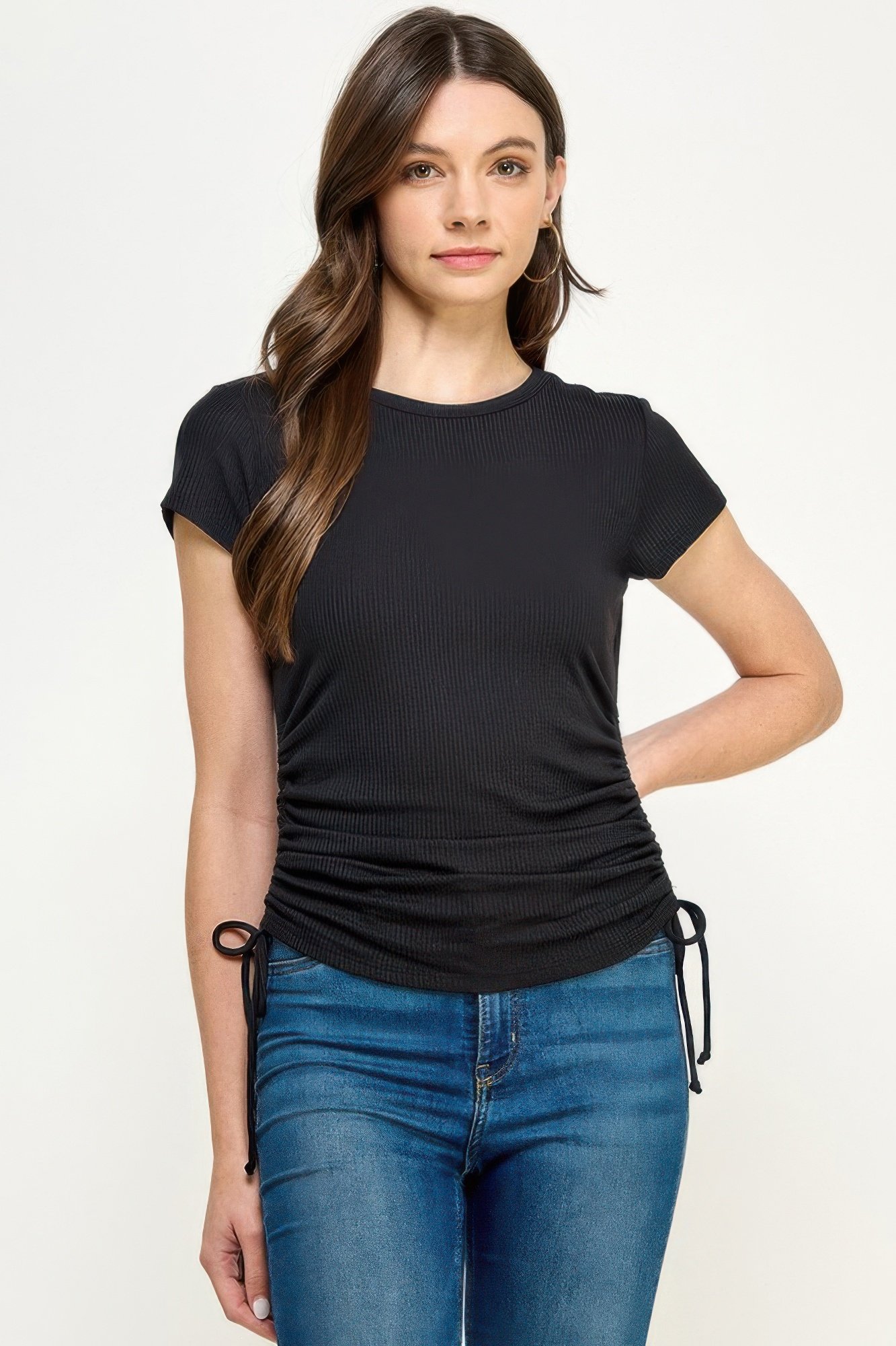 side ruched detail top