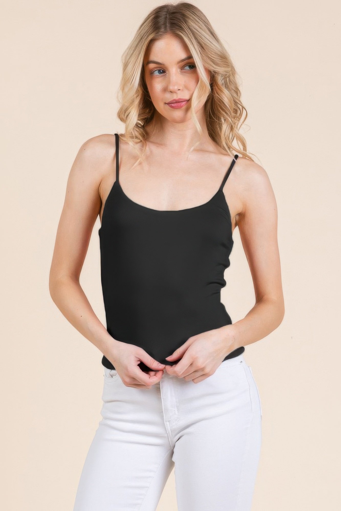basic double layers fitted cami top