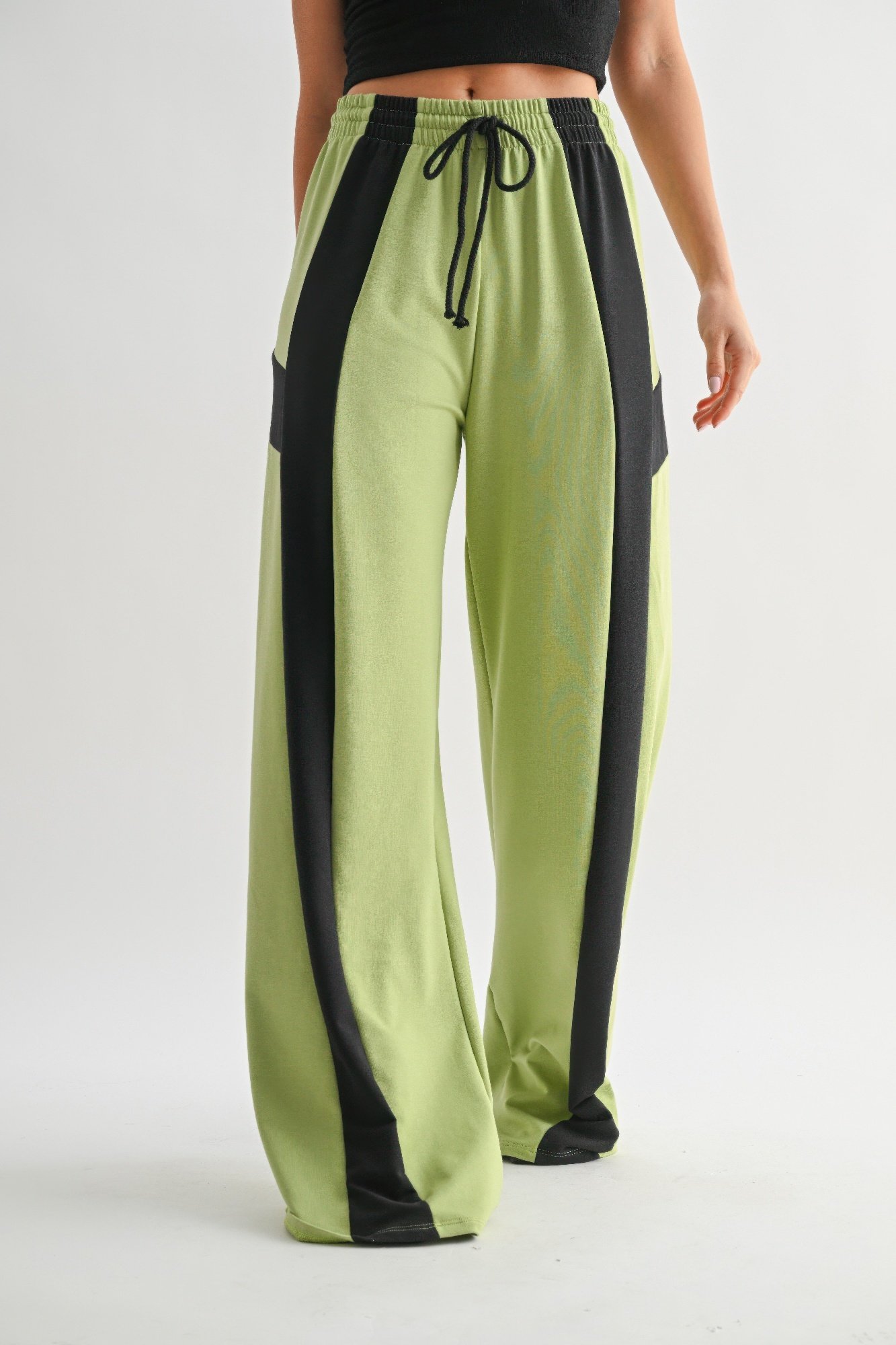 color block wide leg lounge pants
