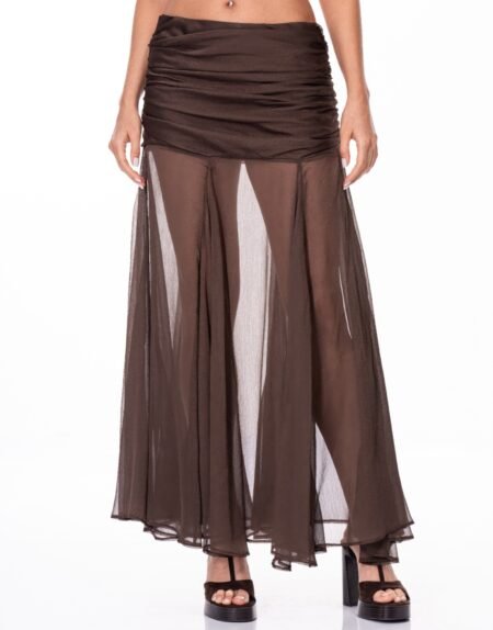 mesh maxi skirt