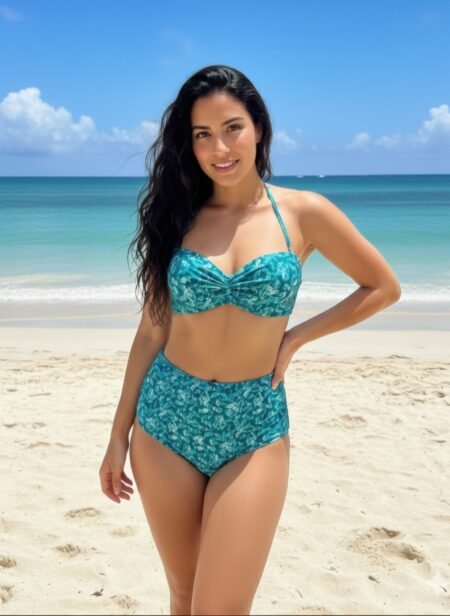 teal dream bikini high waist