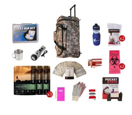 food storage survival kit, backpack