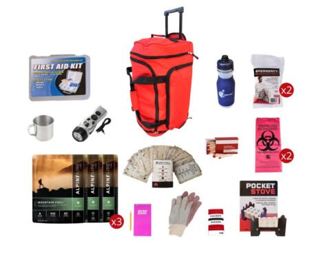 food storage survival kit, rolling bag