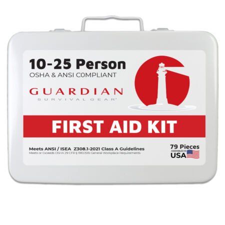 guardian 10 25 person first aid kit metal