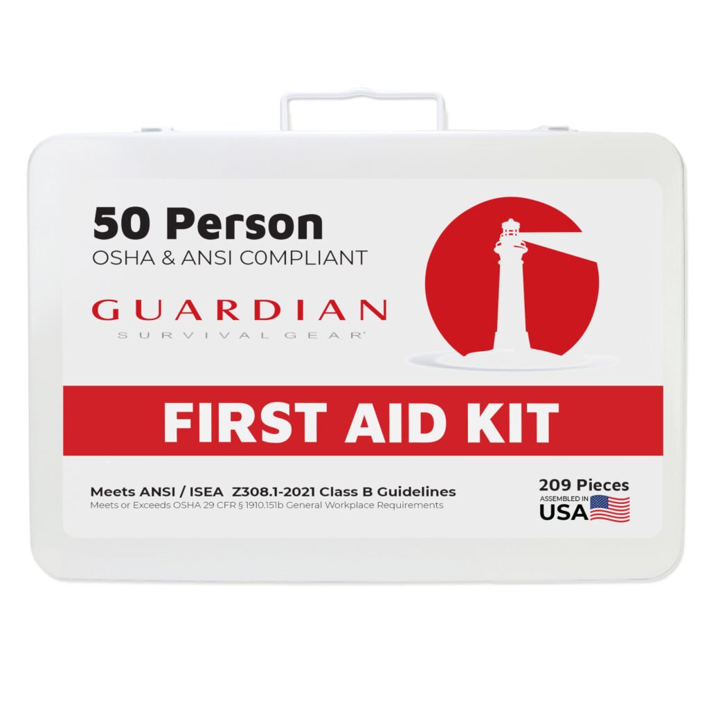 guardian 25 50 person first aid kit metal