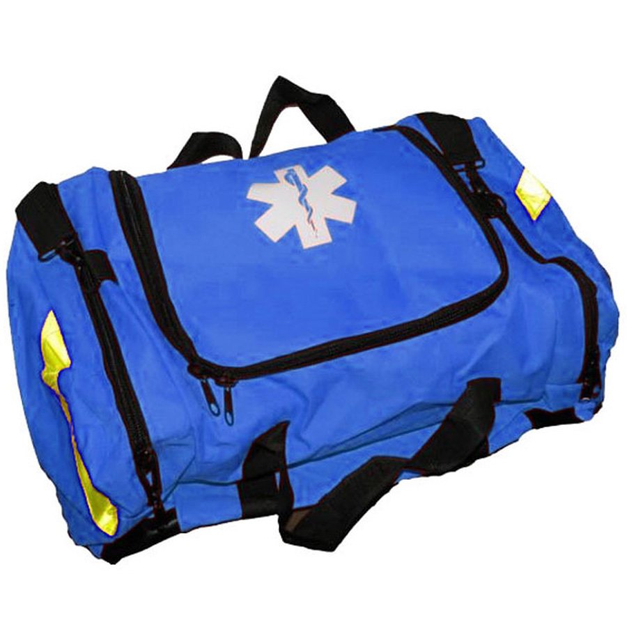 empty first responder bag w/ rigid foam divider insert blue