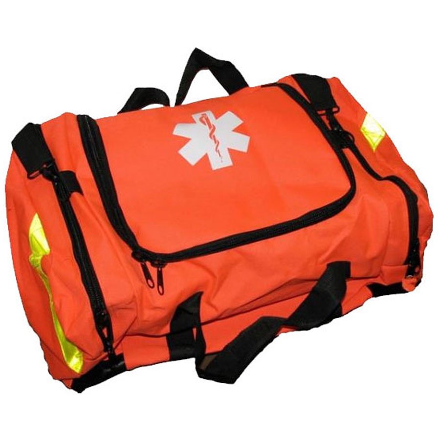 empty first responder bag w/ rigid foam divider insert orange