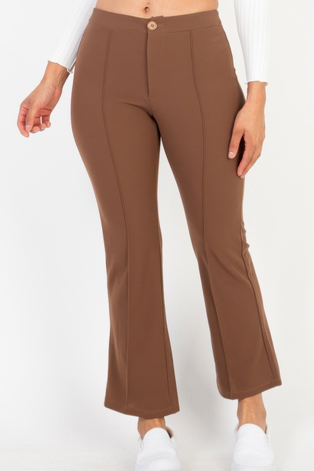 high waist knit flare pants