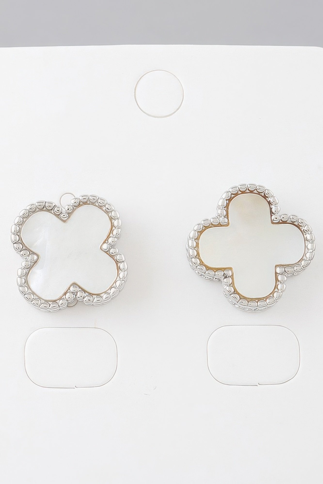 multi beaded clover stud earrings